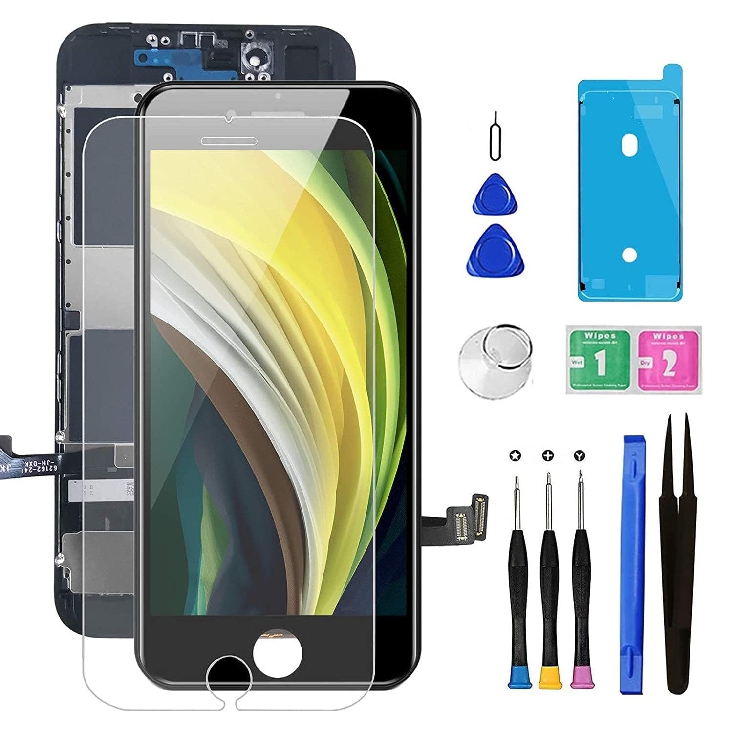 Buy now for iPhone 11 Screen Replacement 6.1 3D Touch Screen LCD Display Digitizer for A2111, A2223, A2221 Cell Phone Repair Kits+ Waterproof Frame Adhesive Sticker+Screen Tempered Protector+Face ID for iphone 8 SE2020 at indiglob india