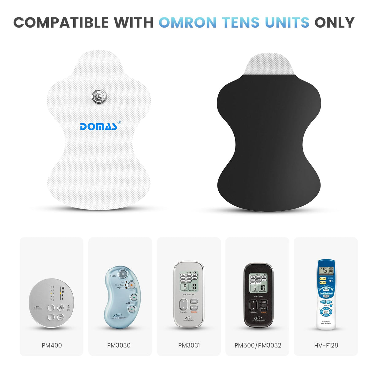 10 Pcs Replacement Pads Compatible with Omron TENS Units (PM500, PM400, PM3030), Not for Heat Pain Pro PM311/PM800