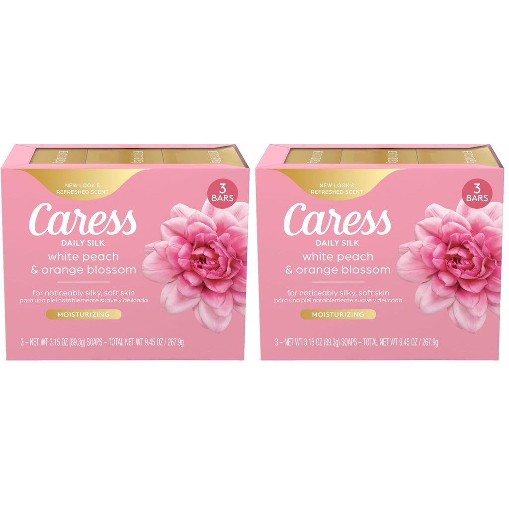 Caress Beauty Bar Soap For Noticeably Silky Soft Skin Daily Silk Extract and Floral Oil Essence 3.15 oz 3 Bars