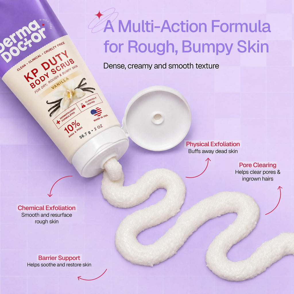 DERMAdoctor KP Bump Eraser Body Scrub, 10% AHAs + PHAs, Rough & Bumpy Skin