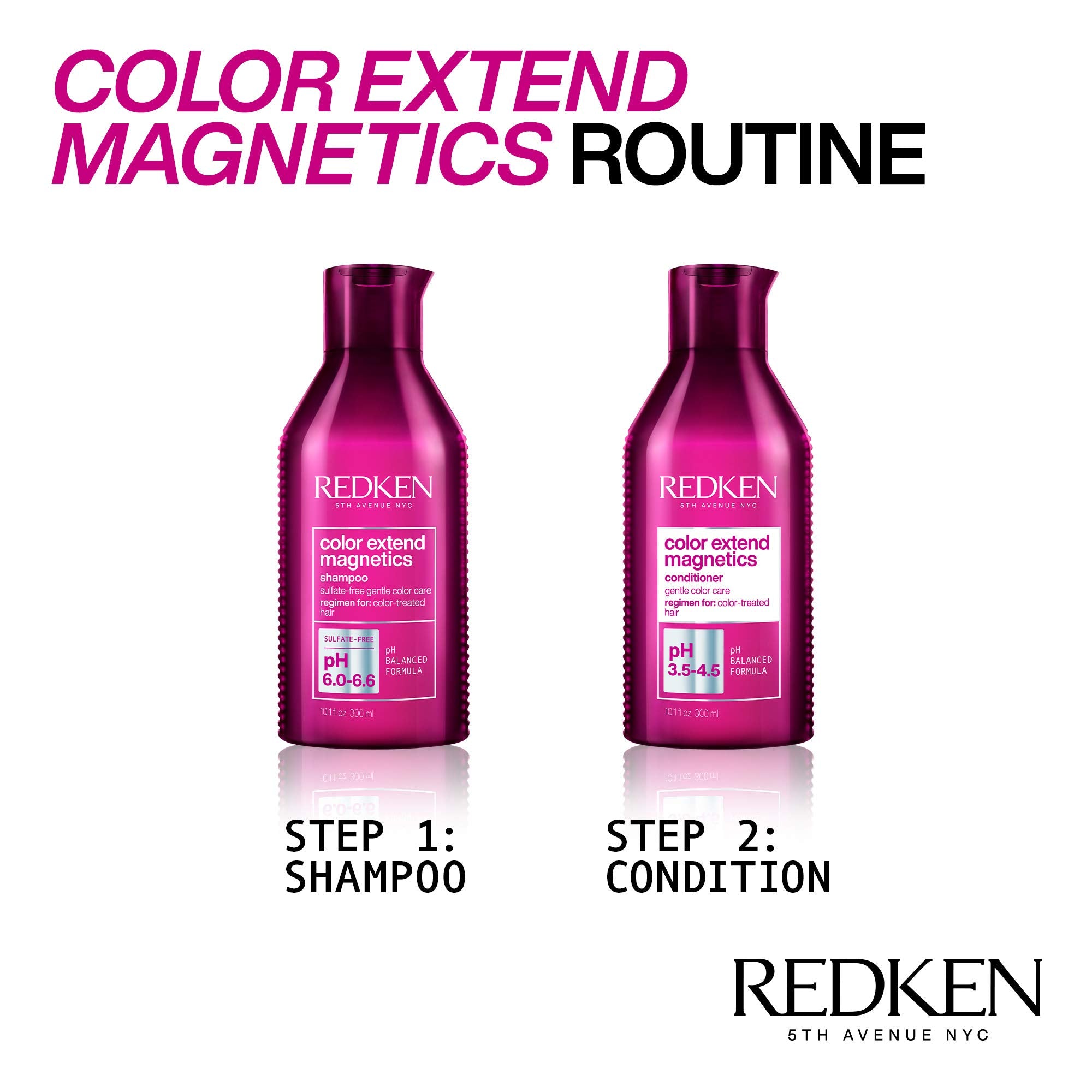 Redken Color Extend Magnetics Shampoo For Color-Treated Hair - Gently Cleanses & Protects Color, With Amino Acid, Sulfate-Free Shampoo