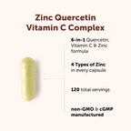 Micro Ingredients Quercetin with Vitamin C & Zinc, 240 Capsules | 6‑in‑1 Formula with Quercetin, Vitamin C & 4 Zinc Forms (Picolinate, Citrate, Glycinate, Gluconate) | Non‑GMO