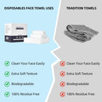 Disposable Face Towels,Viscose Biodegradable Large Dry Wipes,Super Soft & Thick Face Cleansing Towels,Daily Facial Tissues for Sensitive Skin, Makeup Removing,Facial Clean,Nursing,Travel (50 Count)