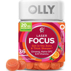 OLLY Laser Focus Gummy Supplement,* Ginseng Extract, Alpha GPC - 36 Count