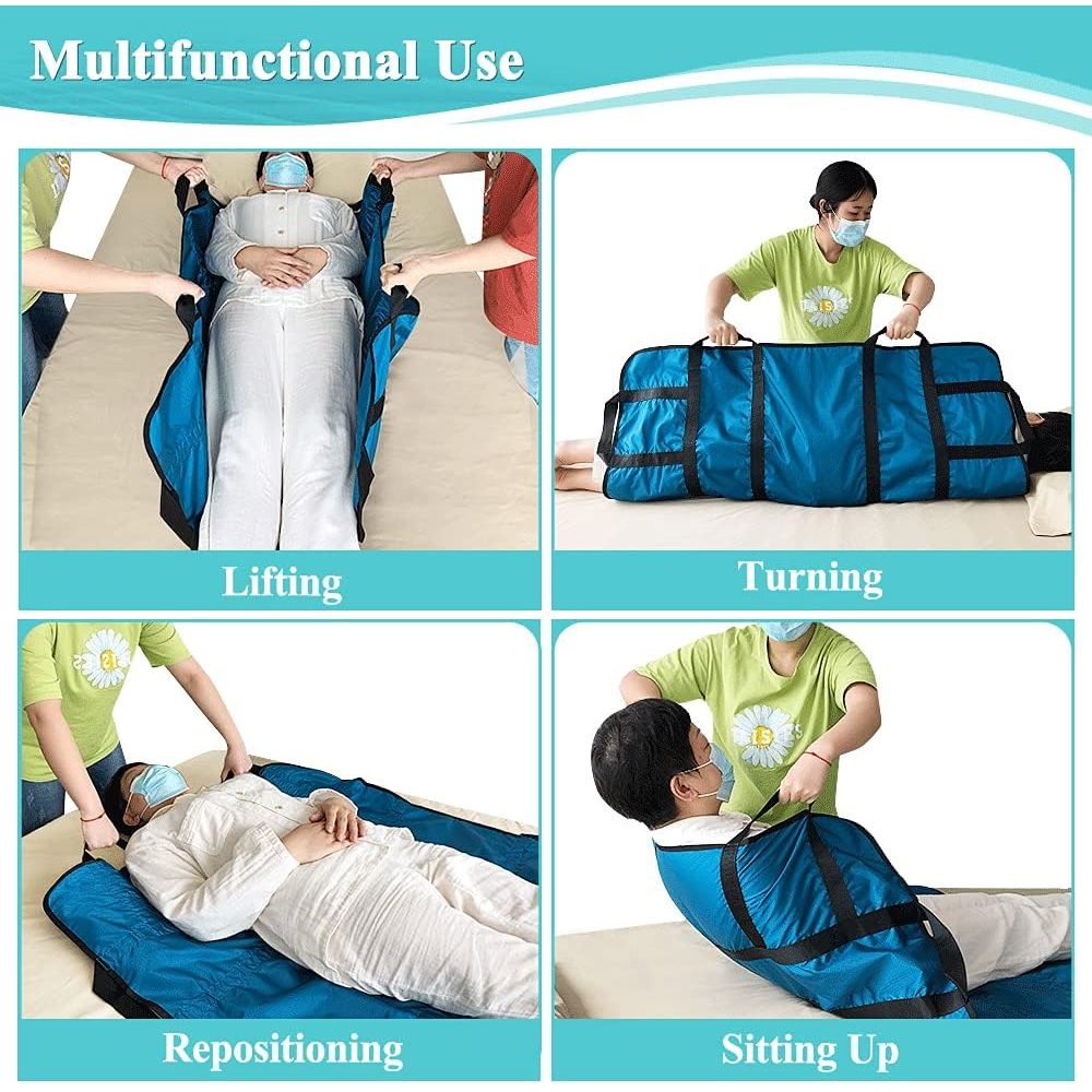 Buy now NEPPT Positioning Bed Pads for Elderly Transfer Sheet Hospital Bed Blanket Bedridden Patient Turning Body Lift Assist Draw Sheets with Handles for Pull, Slide, Repositioning, Transferring (48" X 40") at indiglob india