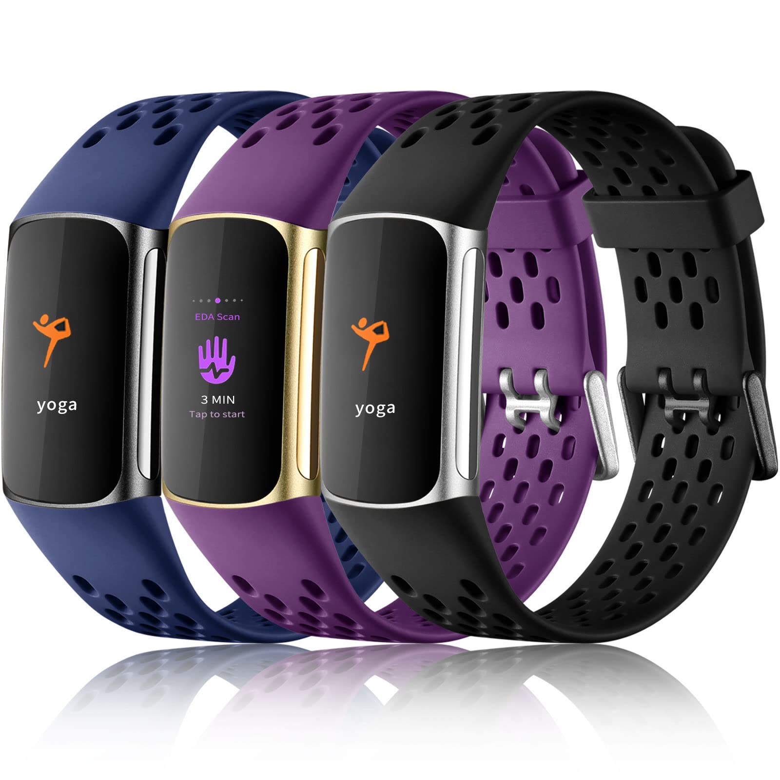 Buy now Maledan Compatible with Fitbit Charge 5/ Fitbit Charge 6 Bands Women Men, Breathable Sport Band Soft Waterproof Replacement Wristbands Strap for Fitbit Charge 5/ Charge 6 Advanced Fitness Tracker at indiglob india