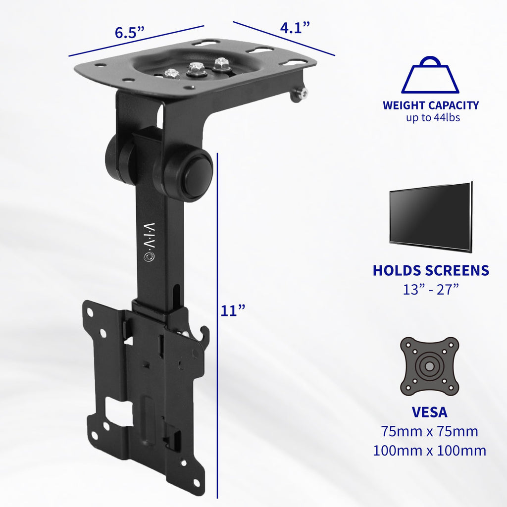 Buy now VIVO MOUNT-M-FD27 Manual Folding Ceiling Mount for 13-27 inch Flat Screens, Tilt Roof, Under Cabinet Mount for LCD TVs and Monitors at indiglob india