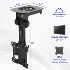 Buy now VIVO MOUNT-M-FD27 Manual Folding Ceiling Mount for 13-27 inch Flat Screens, Tilt Roof, Under Cabinet Mount for LCD TVs and Monitors at indiglob india