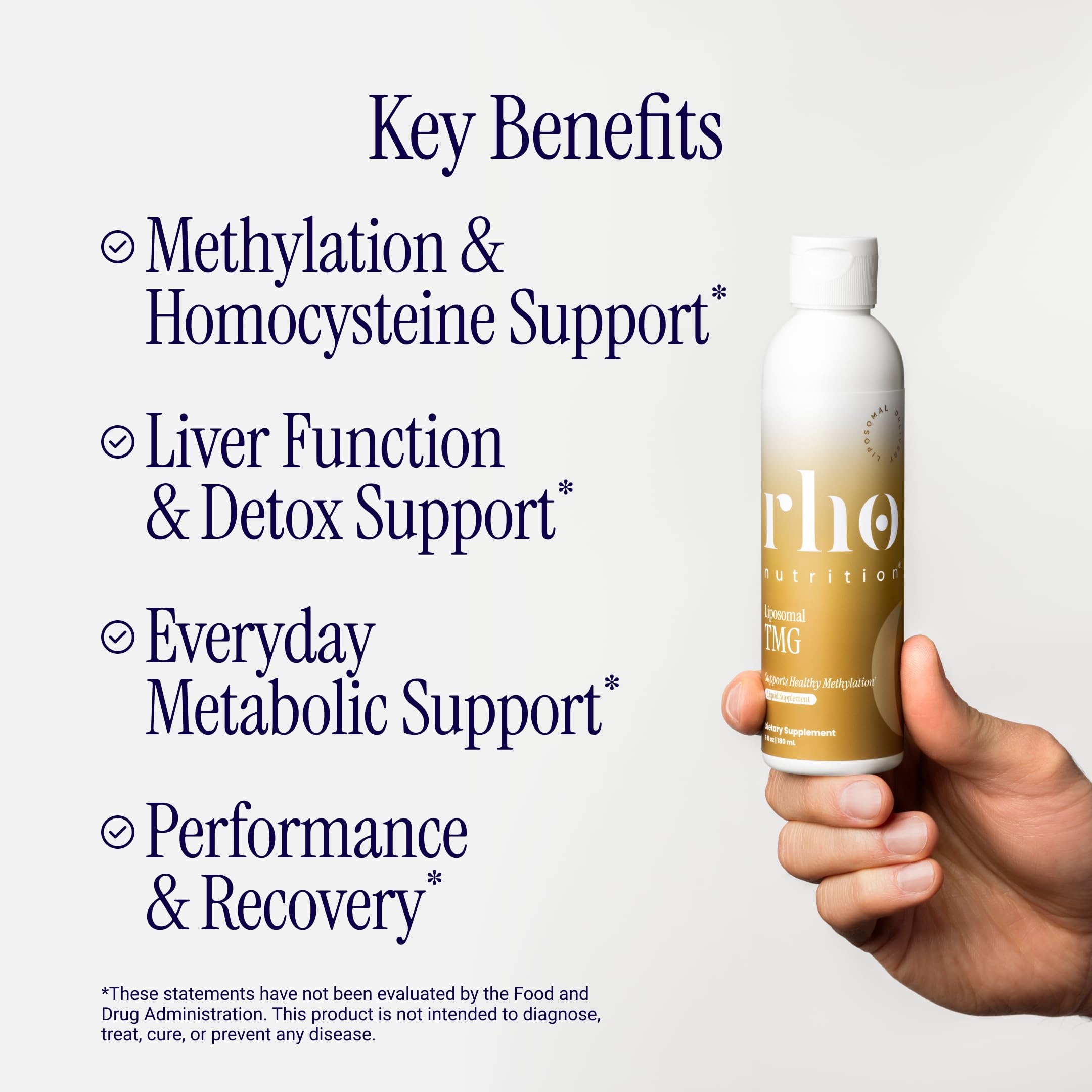 Rho Nutrition Liposomal TMG – Ultra High Absorption | High Absorption Formula, Trimethylglycine (TMG), Methylation, Liver & Metabolic Support, 30 Servings