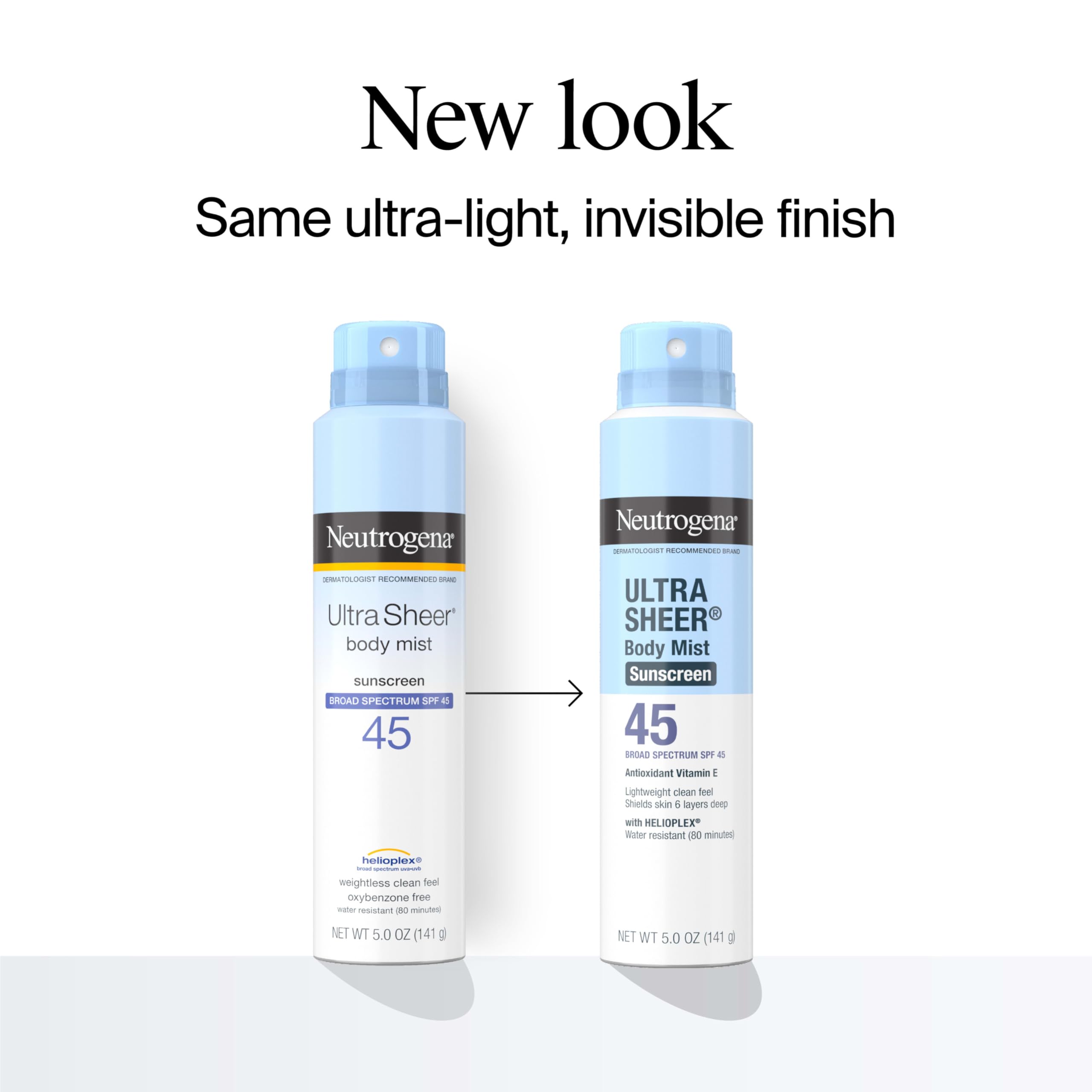 Buy now Neutrogena Ultra Sheer Body Mist Sunscreen Spray, Broad Spectrum SPF 45, Lightweight Spray Sunscreen, Non-Greasy & Water Resistant, Oil-Free & Non-Comedogenic UVA/UVB, 5 oz Pack of 3 at indiglob india