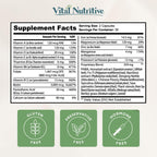 VITAL NUTRITIVE Biotin Hair Growth Vitamins - Hair, Skin & Nails Supplement | Biotin&Vitamin B Complex Blend, Thicker, Stronger Hair, Skin and Nails, Hormone Free, Gluten Free, Non-GMO, 60 Count