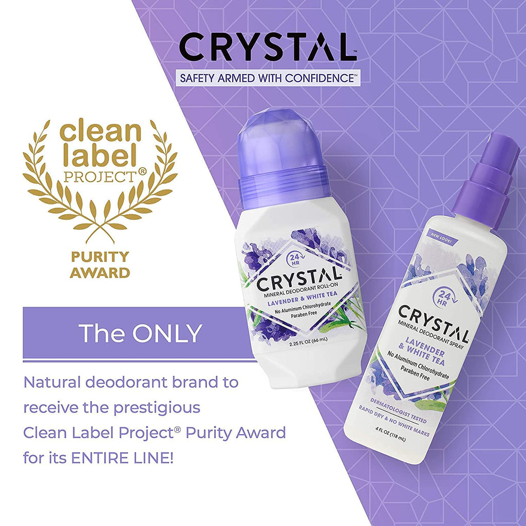 Buy now CRYSTAL Deodorant Mineral Deodorant Roll-On, Lavender & White Tea 2.25 oz (Pack of 5) SG_B002F8I8VS_US at indiglob india