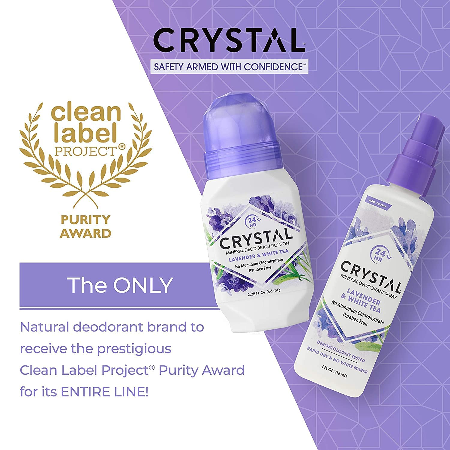 Buy now CRYSTAL Deodorant Mineral Deodorant Roll-On, Lavender & White Tea 2.25 oz (Pack of 5) SG_B002F8I8VS_US at indiglob india