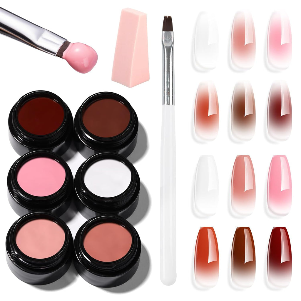 Buy now Makartt Gel Paint for Nail Art Set: 6 Colors No Wipe Solid Gel Polish for DIY Design at Home, Soak Off UV LED Manicure, Silver White Black Red Gold Nude white pink brown nude at indiglob india
