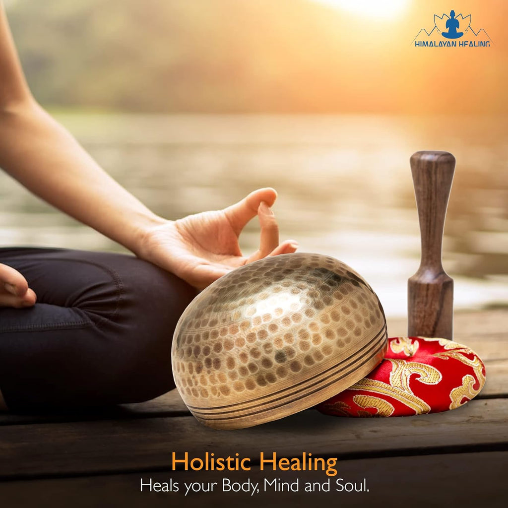 Buy now Tibetan Singing Bowls Set~ Meditation Sound Bowl hand Hammered in Nepal For Yoga, Meditation, Mindfulness, Healing & Chakra balancing~ (3 inch) at indiglob india