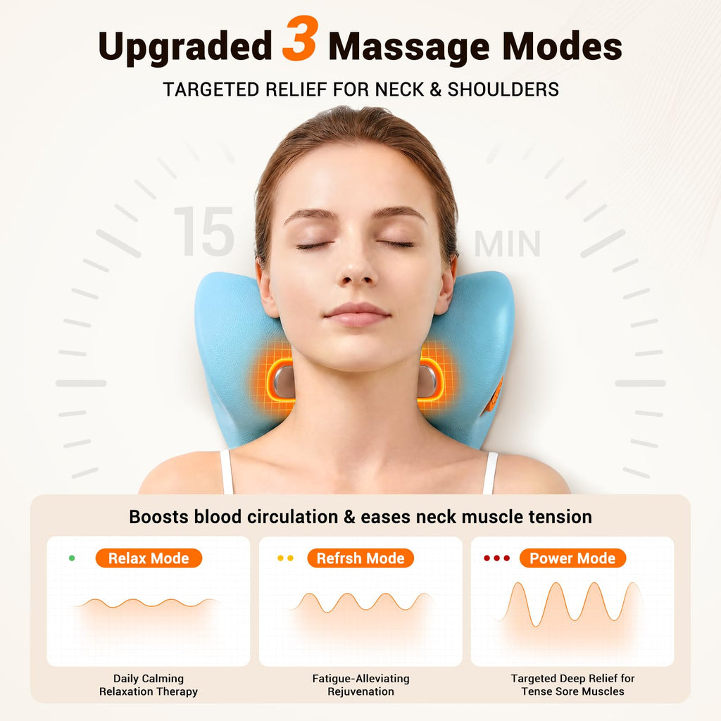 Cordless Neck Massager with Heat for Pain Relief Deep Tissue