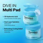 Torriden DIVE IN Multi Pad (80 pads) | Serum infused Facial Pads for Cooling, Soothing, Hydrating Spot Masking | Hyaluronic Acid, Panthenol, Allantoin