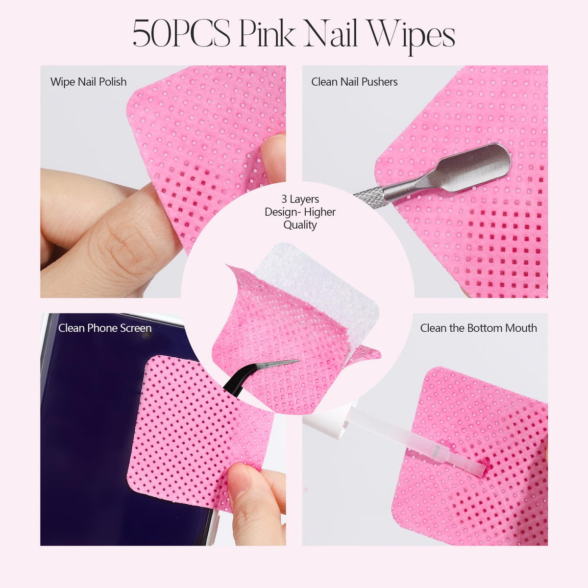 FANDAMEI Cuticle Remover Kit, Cuticle Remover & Oil, Professional Manicure Kit for Women with 50 PCS Lint Free Wipes, Steel Nail Pusher & Fork, Nail Files and Buffers, Manicure Tools Set for Nail Care