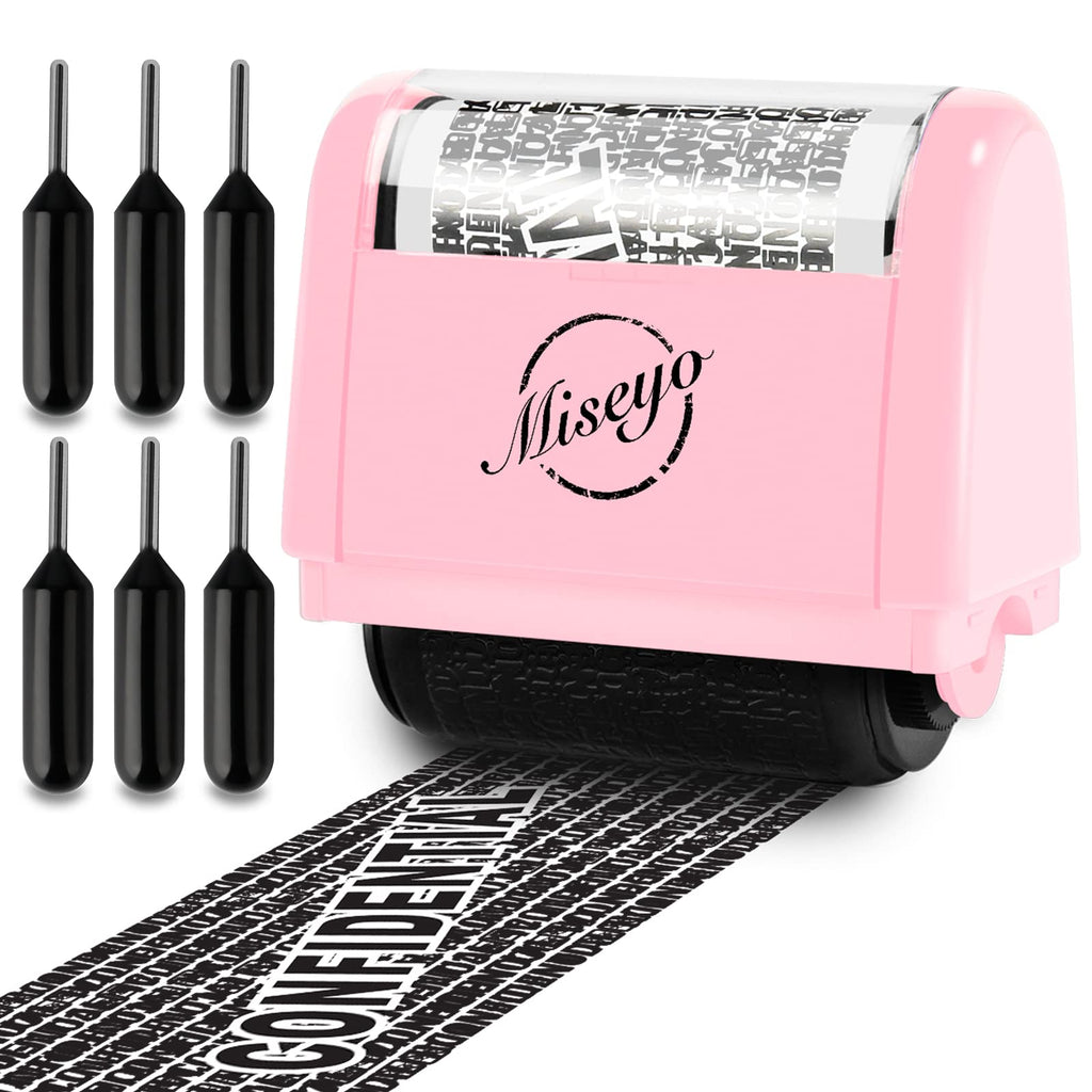 Buy now Miseyo Wide Identity Theft Protection Roller Stamp Set - Yellow (3 Refill Ink Included) at indiglob india