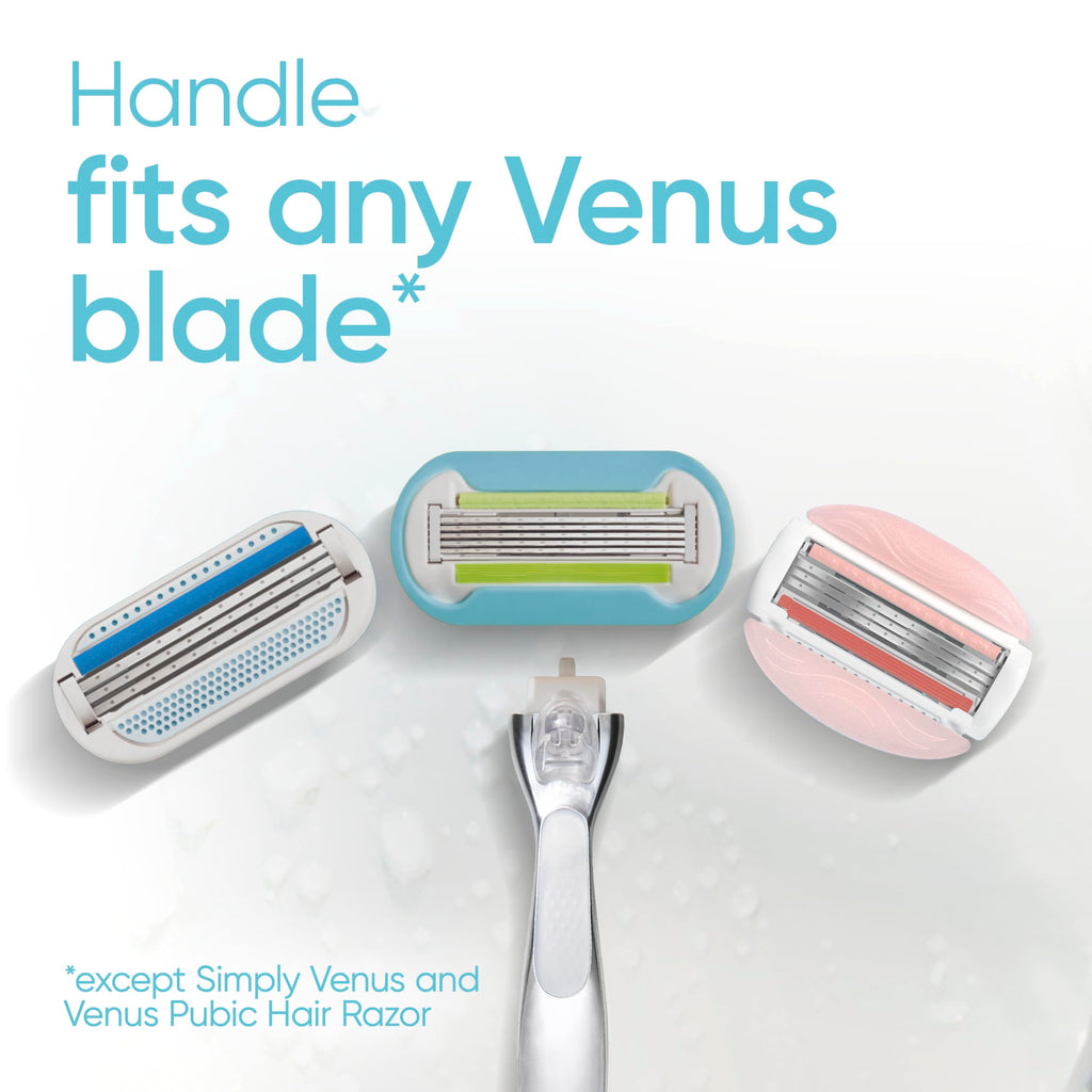 Gillette Venus Razor for Women, Extra Smooth, Includes 1 Reusable Razor Handle + 4 count 5-Bladed Razor Refills, Women's Razor with Durable Metal Handle and Shower Holder