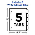 Avery Big Tab Write & Erase Plastic Dividers, 5-Tab, Color, 1 Set