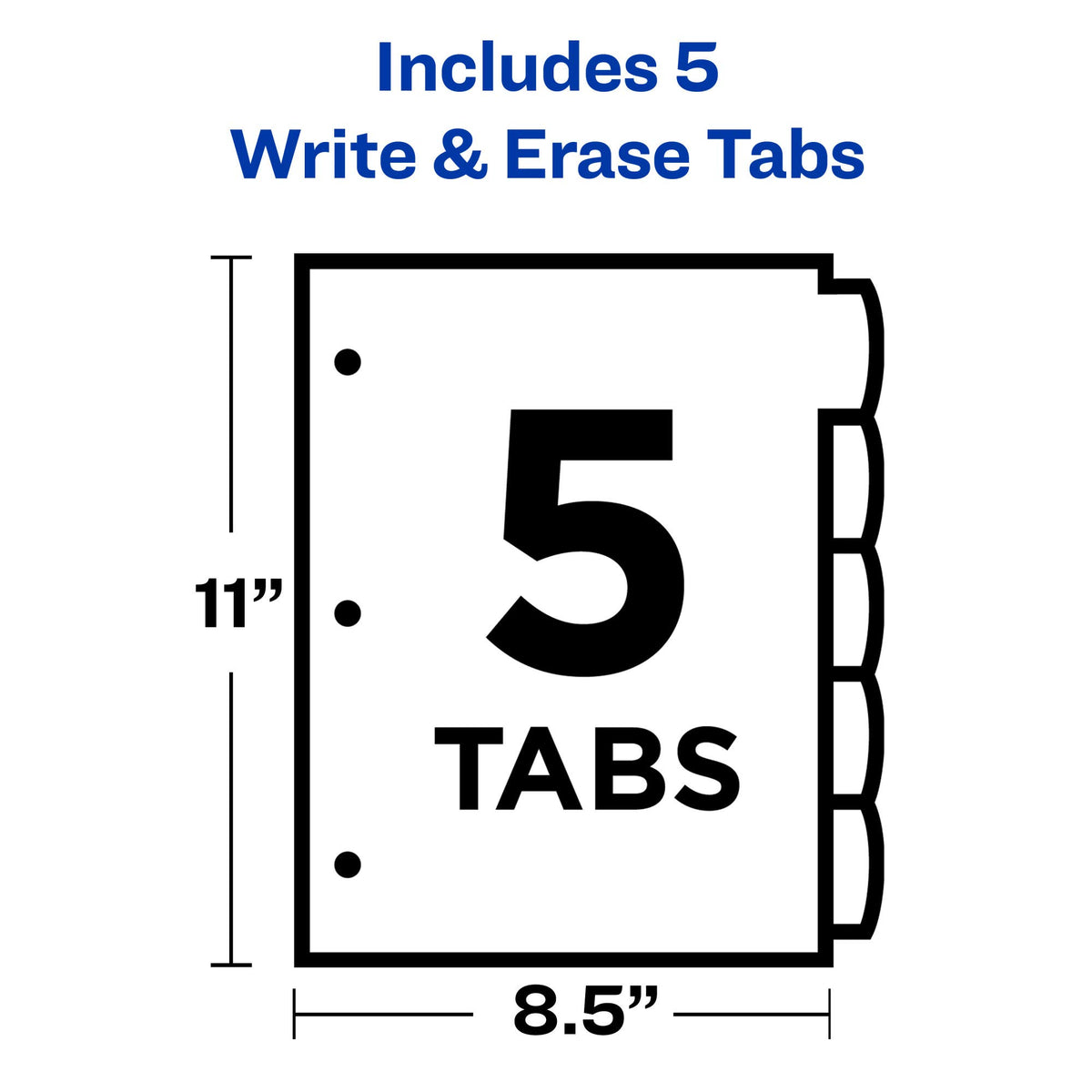 Avery Big Tab Write & Erase Plastic Dividers, 5-Tab, Color, 1 Set
