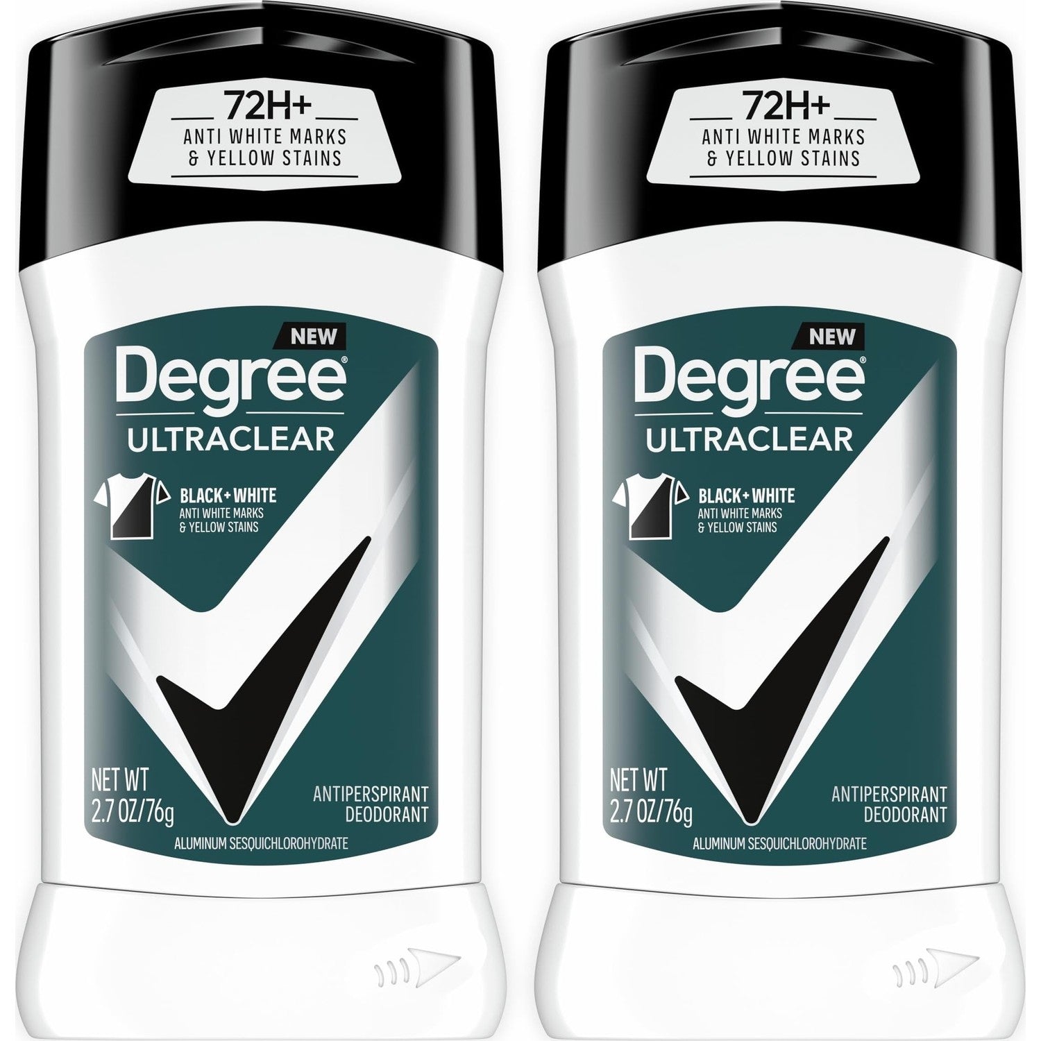 Degree Men UltraClear Antiperspirant Deodorant Black+White 2 Count 72-Hour Sweat & Odor Protection Antiperspirant For Men With MotionSense Technology 2.7 oz