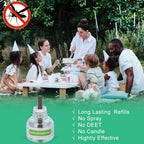 Mosquito Repellent Refills for Outdoor Indoor, Includes 2-Pack 280 Hr Repellent Refill with 20’ Mosquito Protection Zone, Highly Effective, Long Lasting, DEET-Free, No Spray