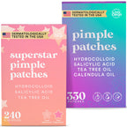 LivaClean 330 CT Pimple Patches for Face w/Salicylic Acid, Tea Tree Oil & Calendula Oil - Four Sizes - Pimple Patch, Hydrocolloid Patch, Acne Patches for Face