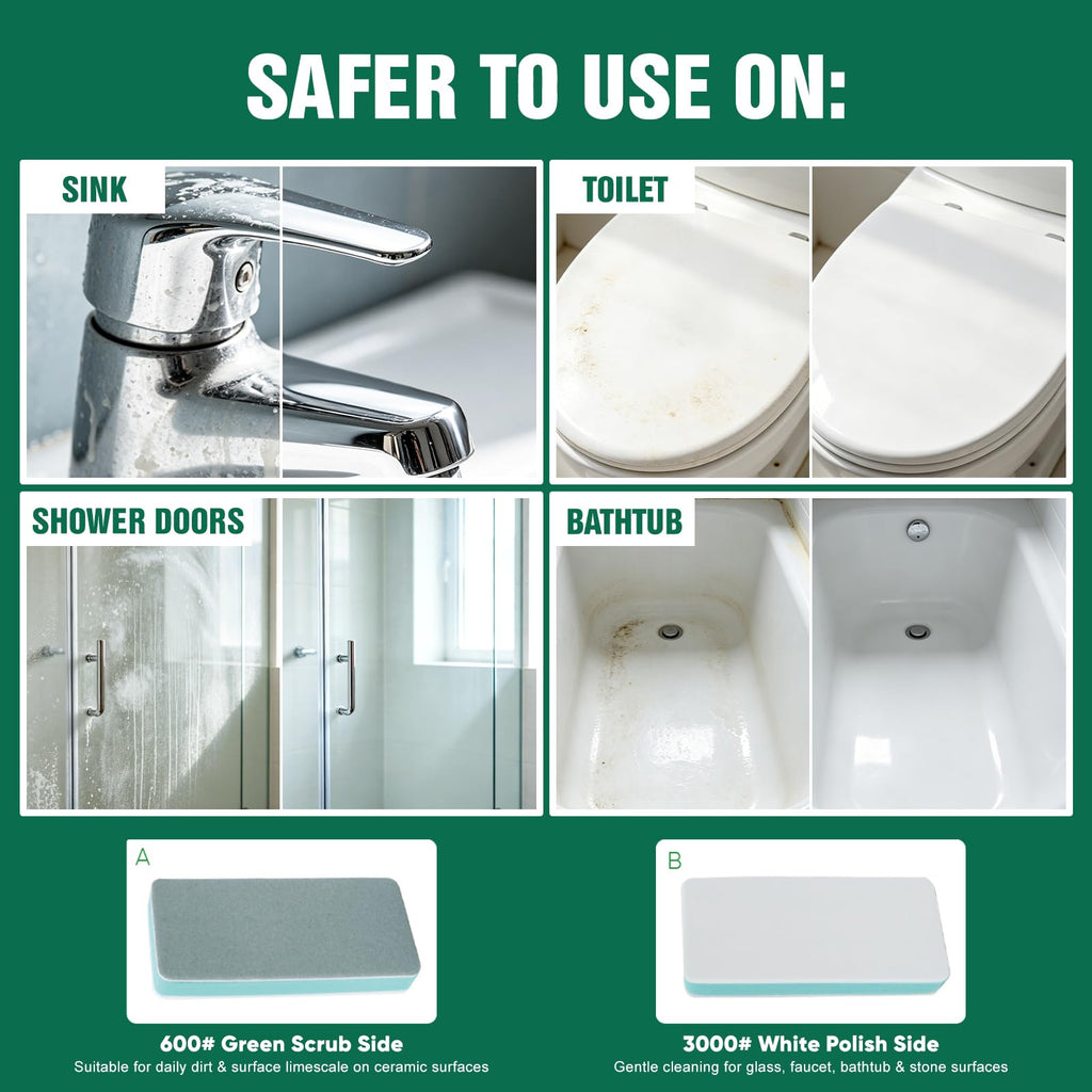 5 Pack Hard Water Stain Remover for Bathroom Faucet Tub Toilet Shower Glass