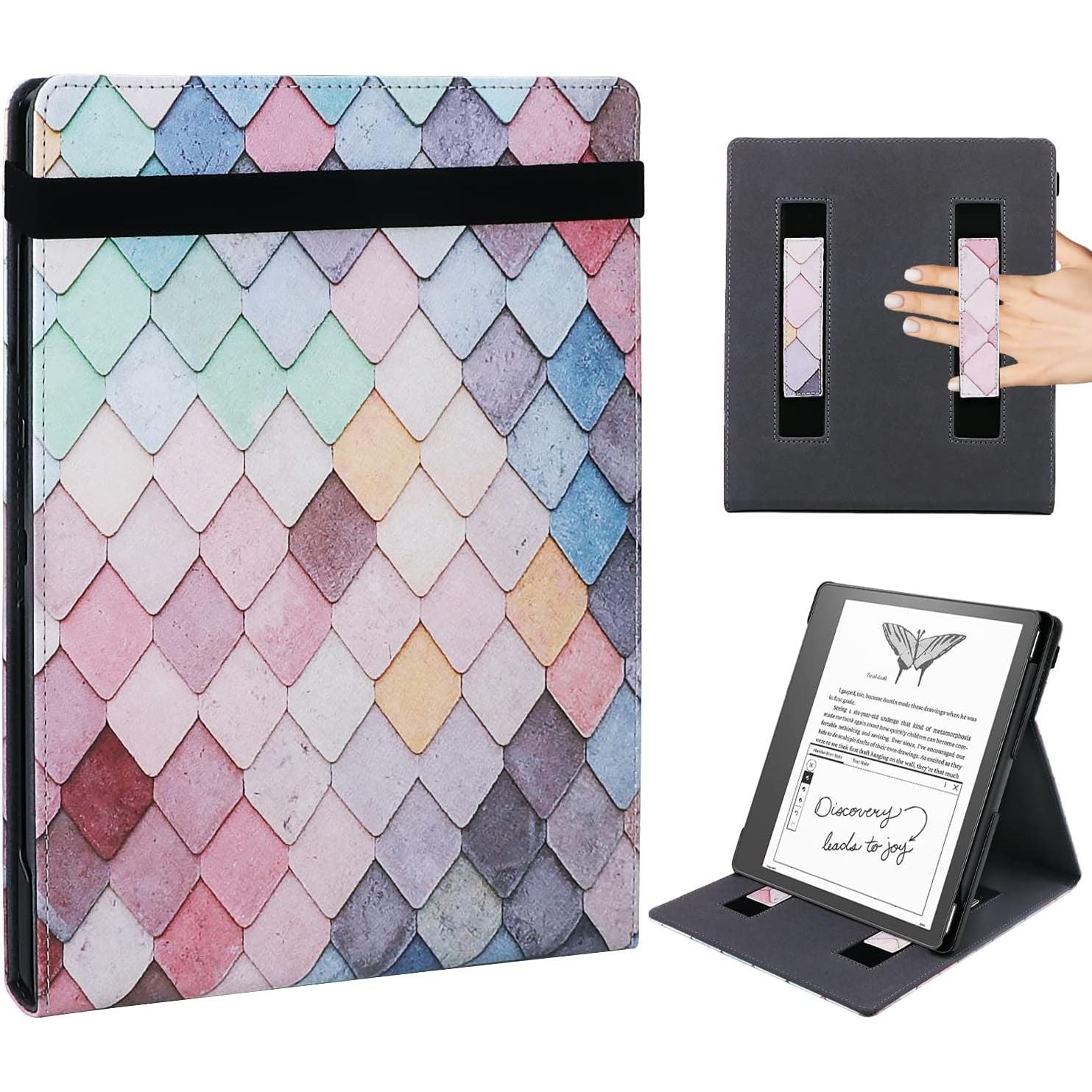 Buy now WALNEW Flip Case for 10.2-inch Kindle Scribe 2024/2022 Released, Two Hand Straps and Vertical Multi-Viewing Stand Cover with Auto Wake/Sleep for 10.2” Amazon Kindle Scribe E-Reader(Gray) Diamond at indiglob india