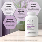 Optimum Magnesium, Energy & Sleep Support, 240 Capsules | Supports Bone Health, Chelated for Maximum Absorption, Glycinate Lysinate & Di-Magnesium Malate, Made in USA, 120 Servings