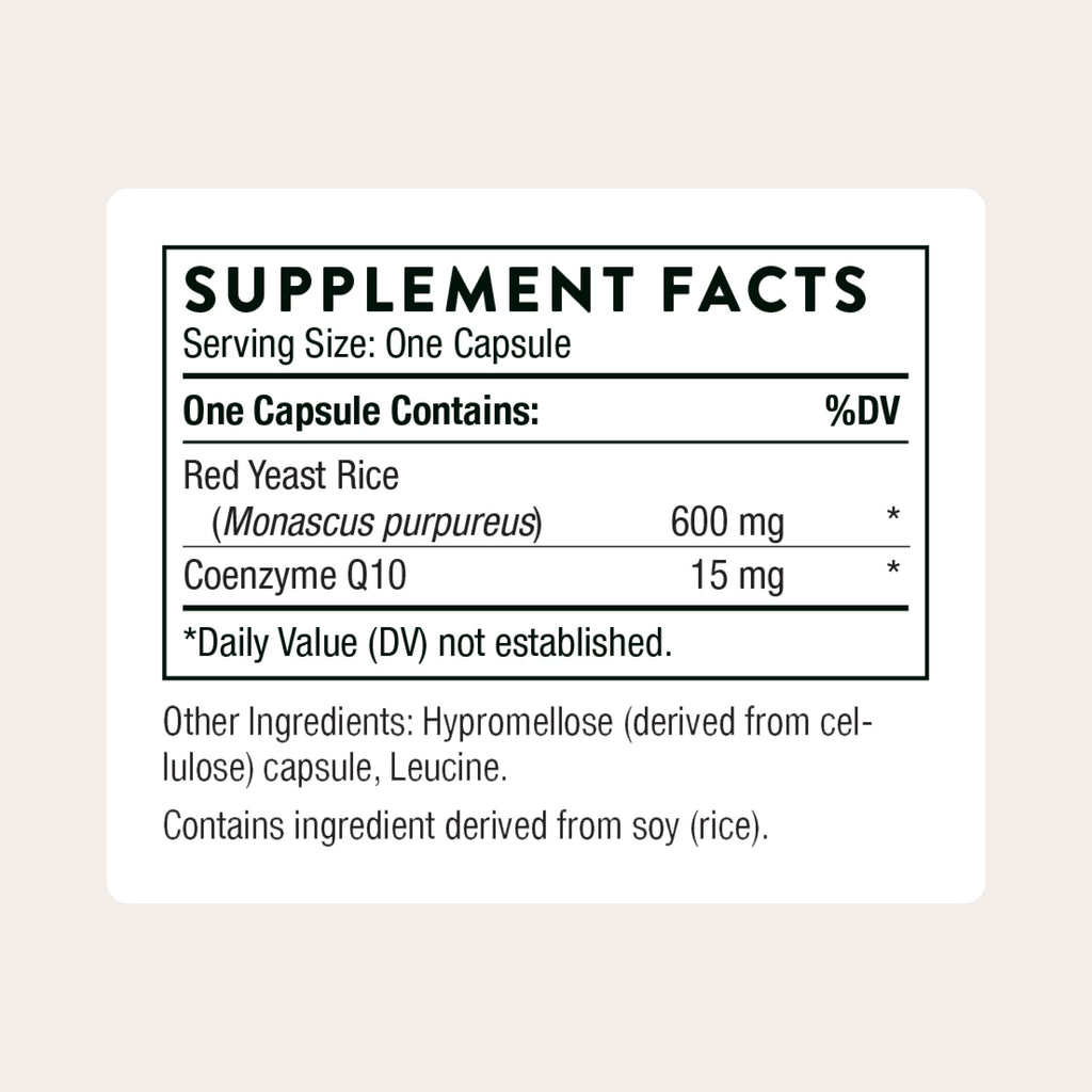 THORNE Red Yeast Rice + CoQ10, Provides Antioxidant Support*, 120 Capsules