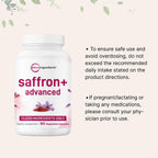 Micro Ingredients Saffron+ Advanced Supplements, 60 Vegetarian Capsules | 10-in-1 with Saffron Extract, Magnesium Glycinate, Turmeric Curcumin, KSM-66 Ashwagandha & Vitamin C. Filler-Free, Non-GMO.