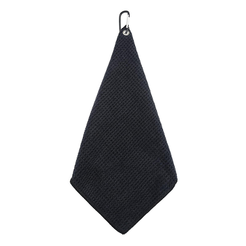 Quacc Premium Black Golf Towel with Clip, for Cleaning Golf Balls & Putter