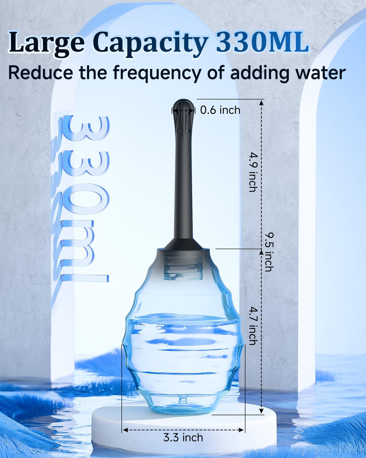 Beisar Enemas Anal Douche for Men Women - 9 Hole Anti Backflow Enema Bulb with Flexible Silicone Nozzle for Colon Cleanse, Feminine Care Shower Enema Douches Kit Cleaner Flusher 11.1 Ounce