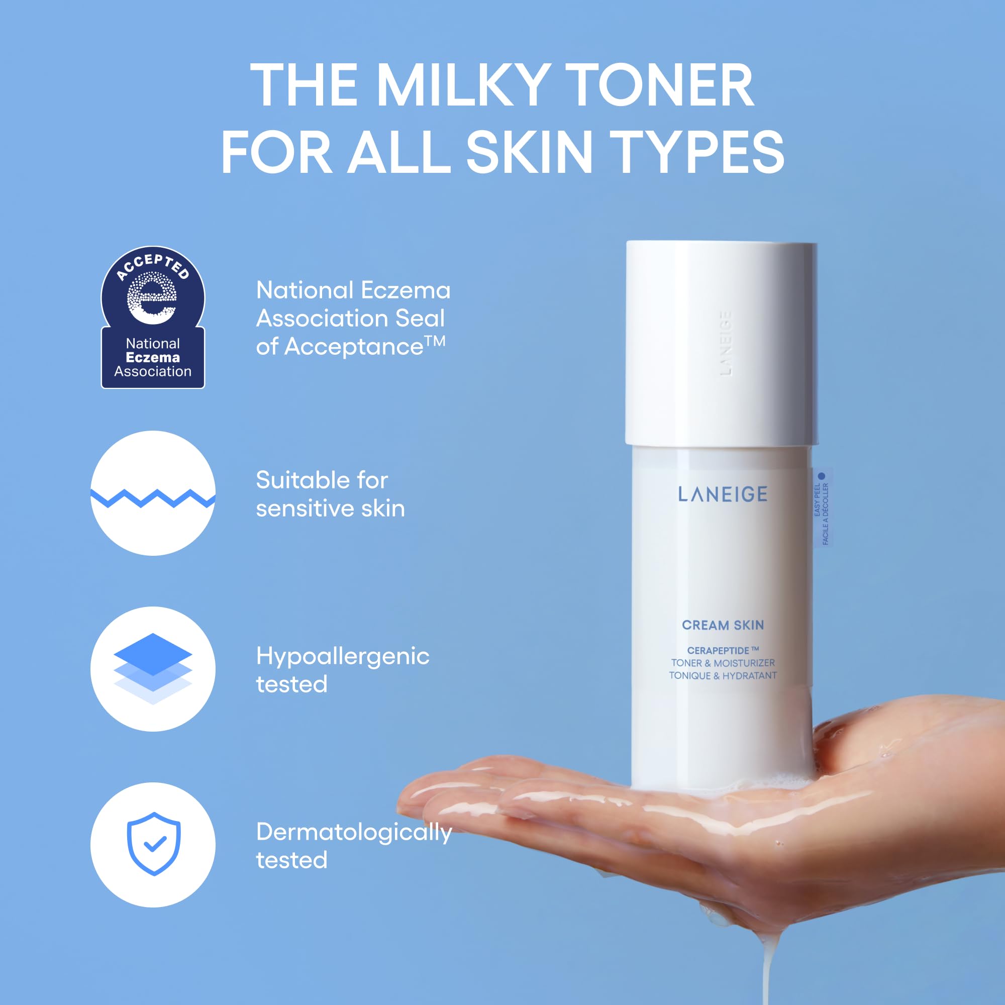 Buy now LANEIGE Cream Skin Toner & Moisturizer: Lightweight Refillable Korean Milky Toner with Ceramide & Peptide for Hydration, Firming, & Barrier Support at indiglob india