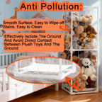 Stuffed Animal Storage Organizer, 58" Extra Large Zoo Cage for 80+ Plushies, Upgraded Quick-Lock Vertical Toy Holder for Kids Room & Playroom (White)