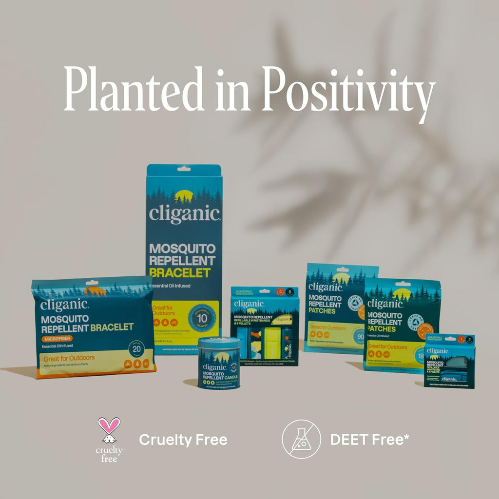 Buy now Cliganic 10 Pack Mosquito Repellent Bracelets for Adults & Kids - Natural DEET-Free Bands, Individually Wrapped at indiglob india