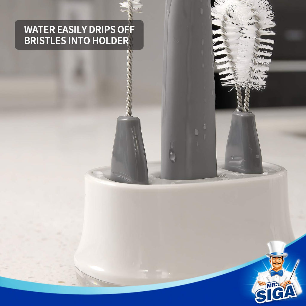 MR.SIGA Water Bottle Brush Cleaning Set with Storage Holder