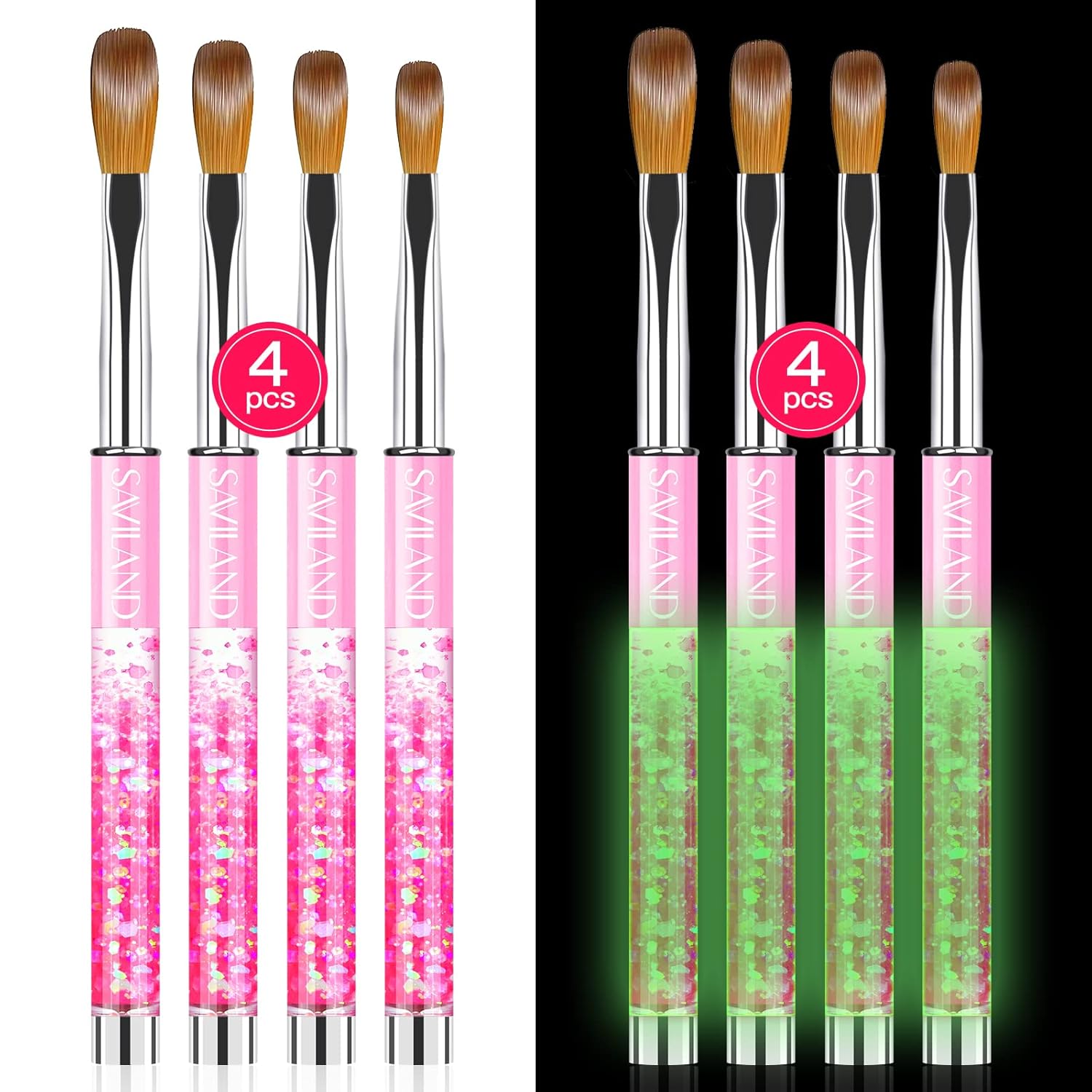 Buy now SAVILAND 3pcs Acrylic Nail Brush Set: Size 6,8,12 Professional Nail Brushes for Acrylic Application Acrylic Powder Nail Art Extension & 3D Carving Manicure Tools for Beginners Home DIY 4PCS Glows in The Dark Acrylic Brush Set at indiglob india