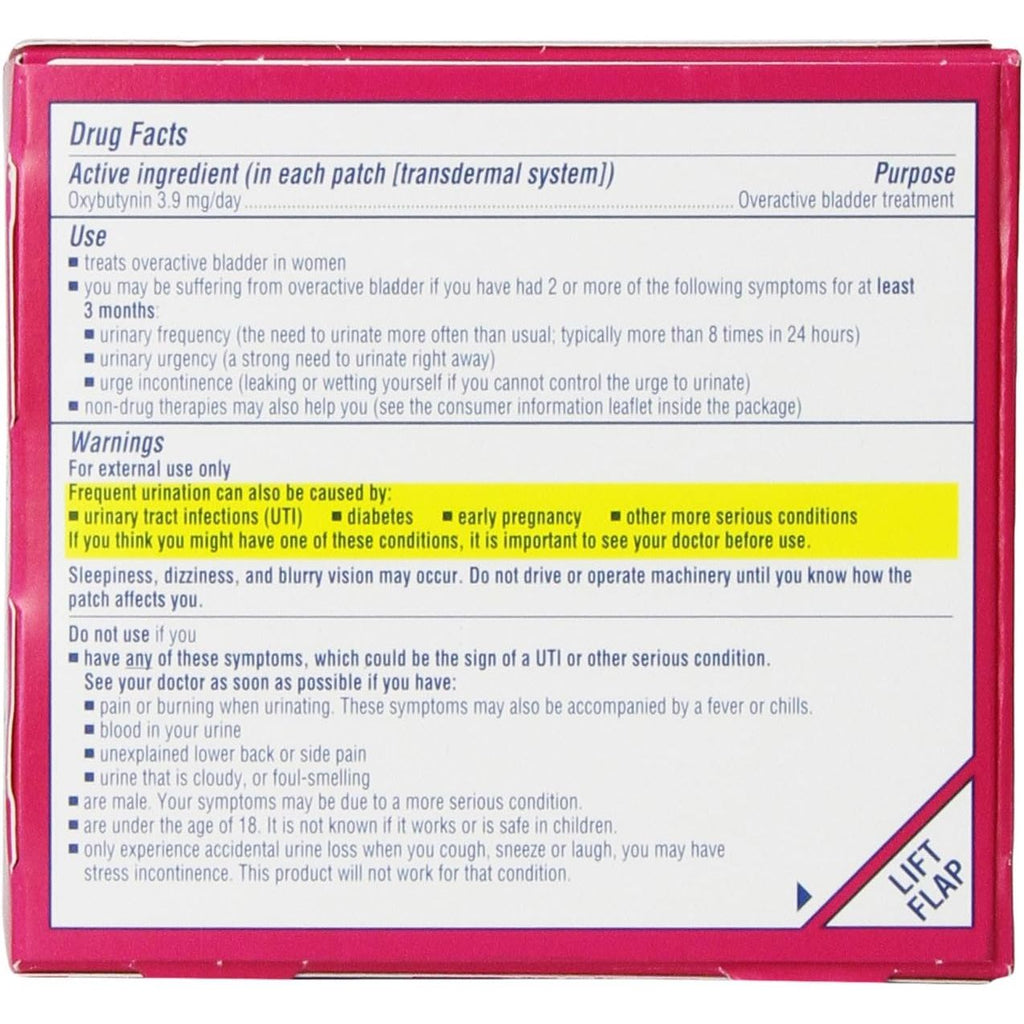 Buy now Oxytrol for Women Overactive Bladder Transdermal Patch, 8 Count at indiglob india