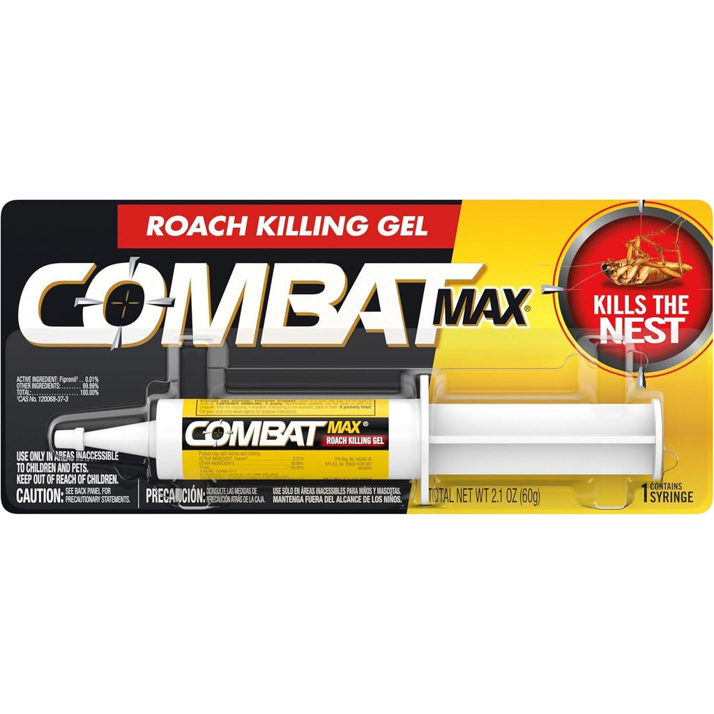 Buy now Combat Max Roach Killing Gel for Indoor and Outdoor Use, 1 Syringe, 2.1 Ounce (Pack of 1) at indiglob india