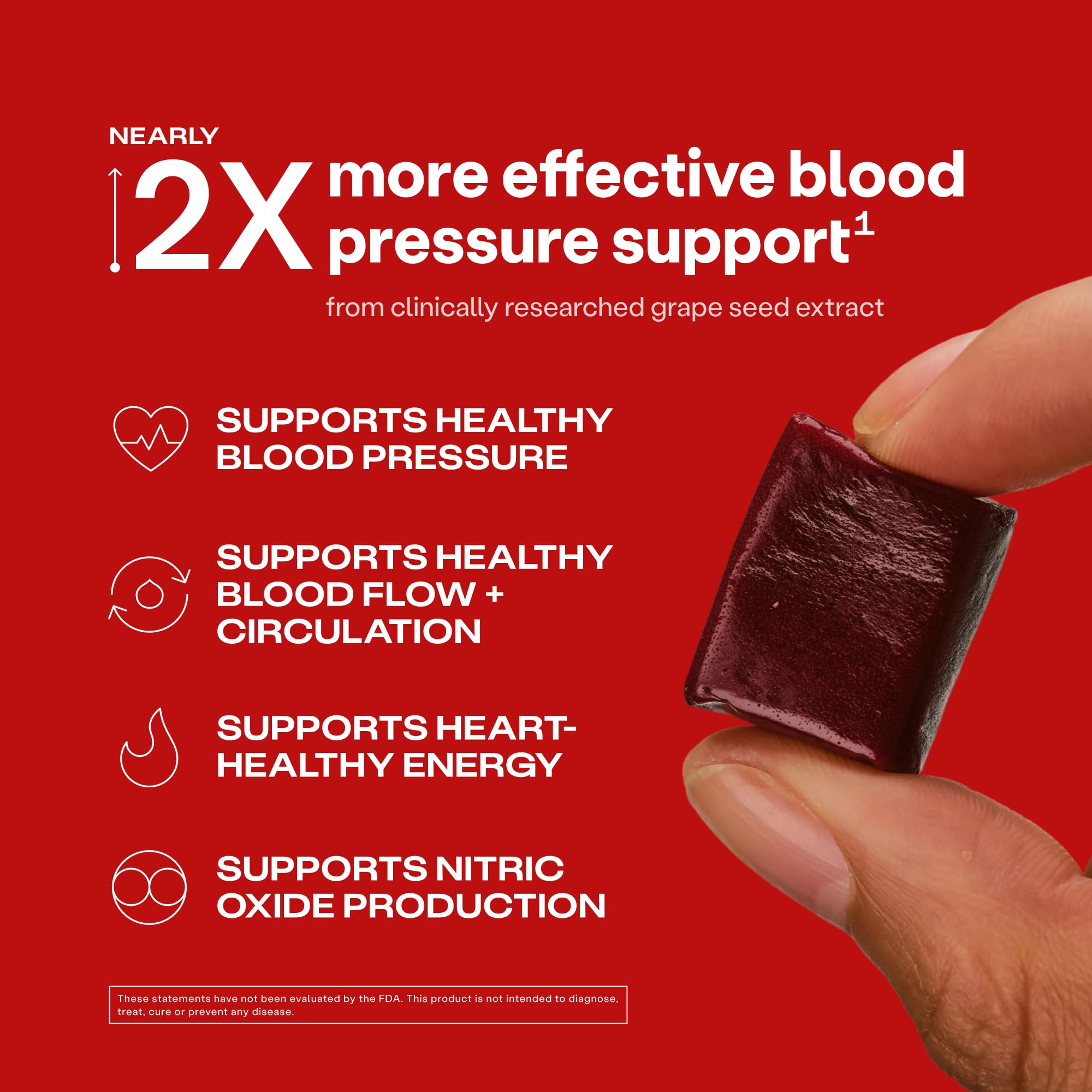 HumanN SuperBeets Heart Chews, Pomegranate Berry Flavor, 180 Ct | Blood Pressure Support, Nitric Oxide, Heart Health & Energy, Beet Root Powder & Grape Seed Extract, Once Daily, Made in USA