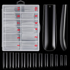 Buy now 120Pcs Extra Long Nail Tips with Box,Clear XXL Straight Tapered Square Full Cover Tips, Press On False for Salons and DIY Art at Home(12 Sizes) Full Square XXL at indiglob india