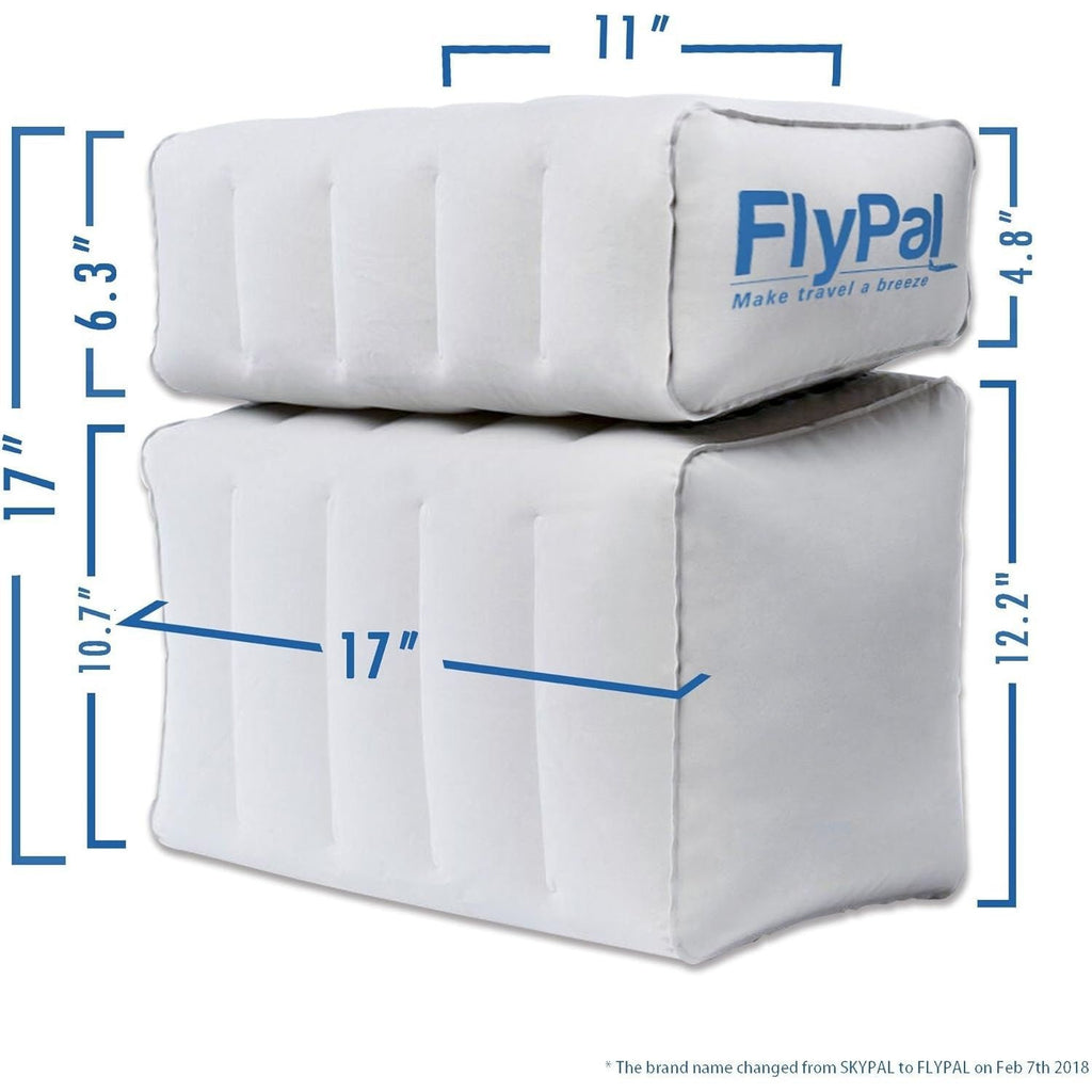 Buy now Flypal Inflatable Foot Rest Pillow for Travel, Patented 2 in 1 Design, Blow-Up Footrest Cushion for Home, Office. Airplane Travel Essential and Kids Airplane Bed at indiglob india