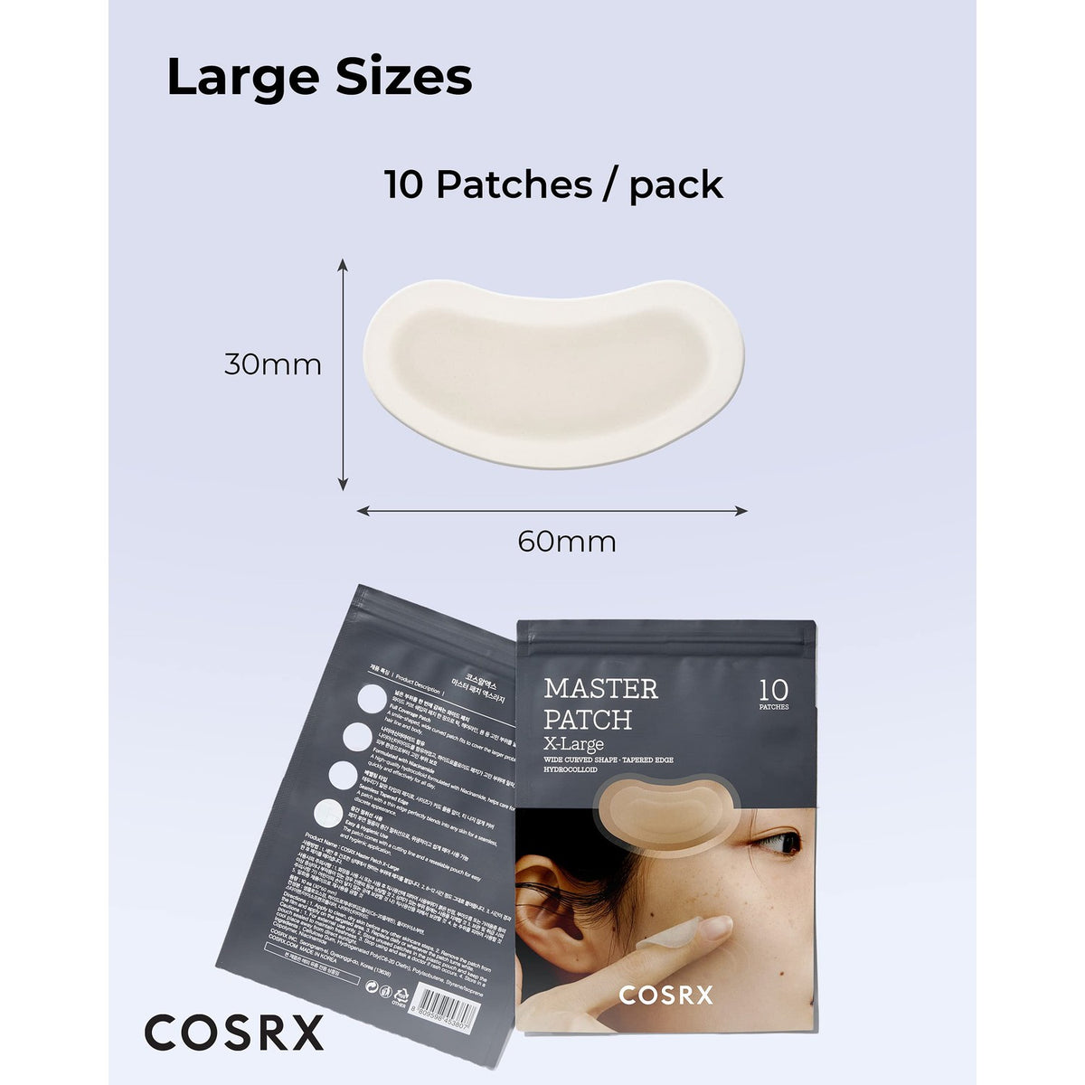 COSRX Master Patch Intensive, Oval-Shaped Patches (X-Large, 10 Counts)