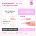SAVILAND One-Step Gel Nail Polish Pen offers 5-in-1 functionality, curing in just 5 minutes. 100% authentic for perfect nail art!