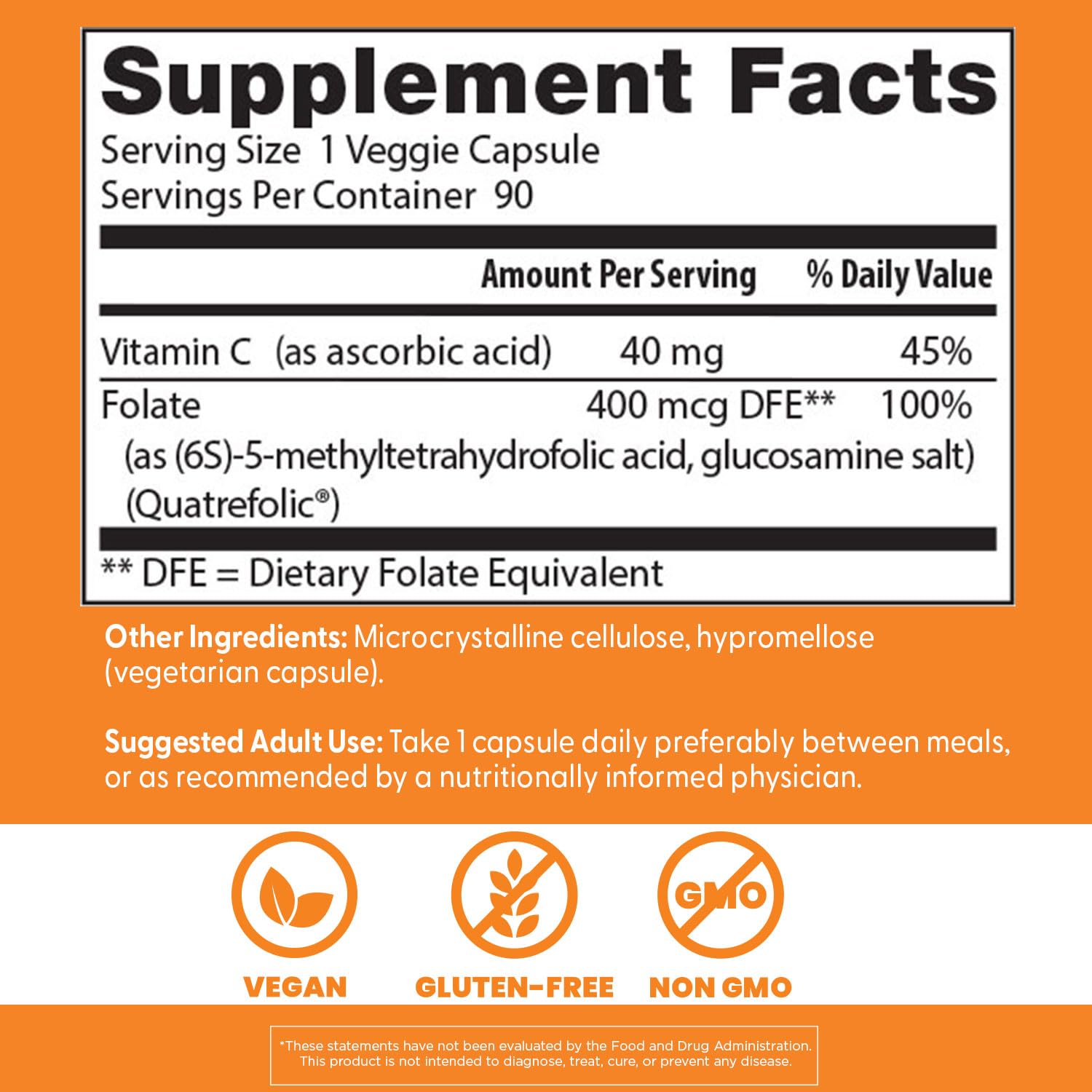 Doctor's Best Fully Active Folate with Quatrefolic400 mcg, Healthy Mood, Memory, Circulation, Well-Being, 90 VC