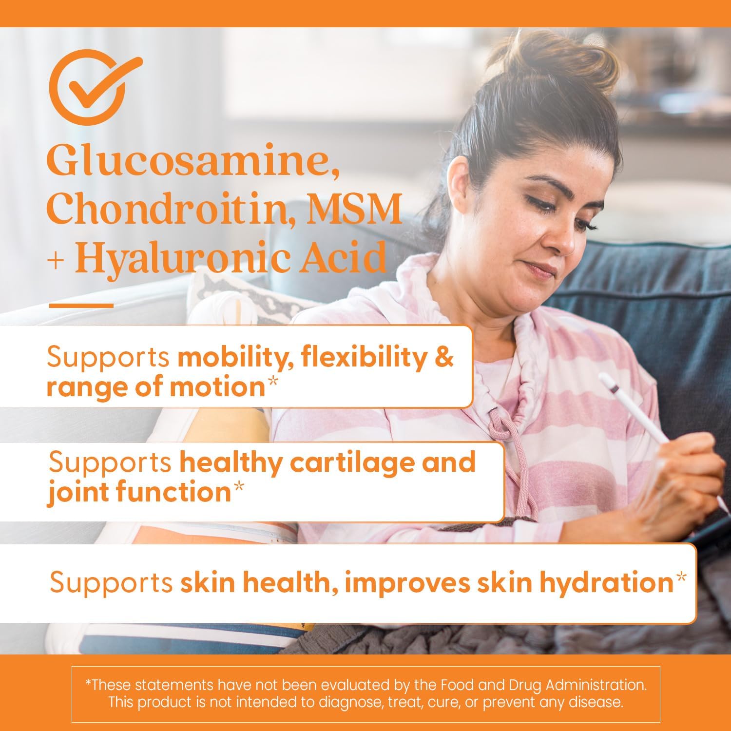 Buy now Doctor's Best Glucosamine Chondroitin MSM + Hyaluronic Acid with OptiMSM Featuring Biocell Collagen, Joint Support, Non-GMO, Gluten & Soy Free, 150 Caps at indiglob india